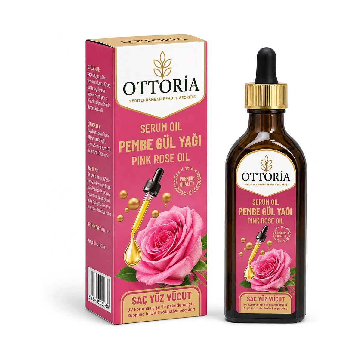 Pembe Gül Yağı Serum Yağ